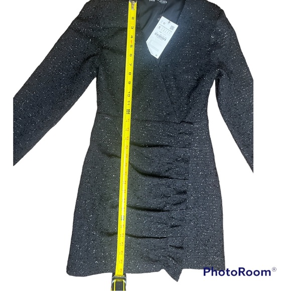 Zara Blogger's Favorite Black Textured Weave with Ruffle Little Black Dr… - Picture 8 of 12